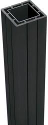  WPC cölöp cölöpsapkával és cölöphorgonnyal antracit 240 cm x 7 cm x 7 cm (126235)