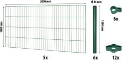 Egyrudas hálós kerítéspanel készlet Classic zöld 100 cm x 1000 cm (045508)