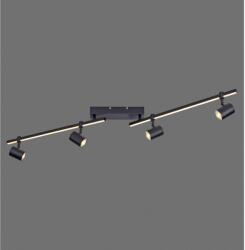 Neuhaus Lighting Group Barik LED-es mennyezeti lámpa 4 izzós 28 W fekete 120 cm x 14 cm