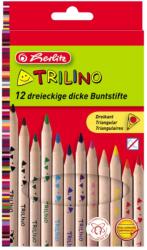 Herlitz Set 12 creioane colorate, Herlitz, triunghiulare, Trilino