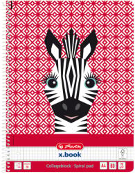 Herlitz Caiet matematica cu spirala, A4, Herlitz, Cute Animals, Zebra, 80 file
