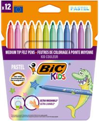 BIC Set 12 markere de colorat, Bic, Kids Couler, Culori Pastel