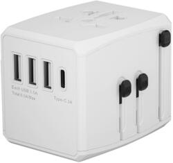 Techsuit Adaptor pentru Priza PD30W, 3 x USB, Type-C, EU, UK, AUS, US - Techsuit (HHT904) - White (5949419191808)