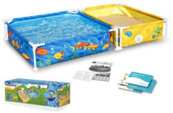Bestway 561CF Első fémvázas medencém és homokozóm 2 az 1-ben gyermek pancsoló fémvázas kerti medence és homokozó 213 x 112 x 30.5 cm (BW_561CF)