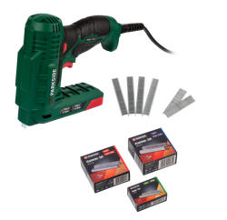ParkSide PHET 15 C2 XL 15W / 70W elektromos tűzőgép és szögbelövő 9500 db kapocs és szög kiegészítővel (ParkSide_PHET_15_C2_XL_elektromos_tuzogep)
