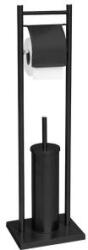  Artex Állvány WC kefével és WC papír tartóval fekete porfestett fém Bridge Black 90516 Kifutó termék! (90516)