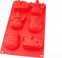  Karácsonyi süteménykészítő forma 6 lyukú 27 * 16 cm szilikon T13147 Kifutó termék! (T13147)