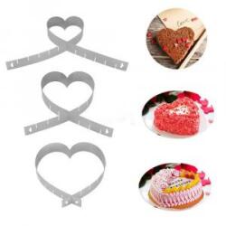  Tortasütő forma szív állítható 15 - 28 cm-ig fém W00131 Kifutó termék! (W00131)