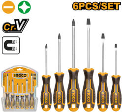 INGCO Csavarhúzó készlet 6 részes mágneses CrV (HKSD0628) - agrotools