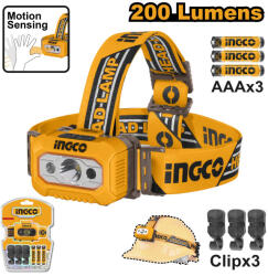 INGCO Fejlámpa 200 lumen (HHL013AAA8) - agrotools