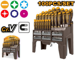 INGCO Csavarhúzó és bit készlet 100 részes mágneses CrV INGCO (HKSD10028) (HKSD10028)