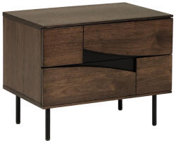 Kave Home Sötétbarna dió színű éjjeliszekrény Kave Home Vágás 60 x 40 cm (LF-CC1976M01)