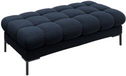 MICADONI Sötétkék bársony pad Micadoni Mamaia 133 cm fekete talppal (MICBCH51F1MAMAIA9)