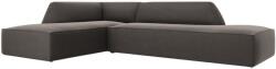 MICADONI Sötétszürke bársony sarokkanapé MICADONI Ruby 273 cm, bal (MICLCO44F1RUBY7)