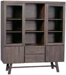 Rowico Sötétbarna tölgy vitrin ROWICO BROOKLYN 150 x 130 cm (RO-108545)