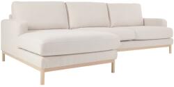 Kave Home Fehér szövet háromüléses sarokkanapé Kave Home Mihaela 264 cm, bal (LF-S805_40I_PS33)