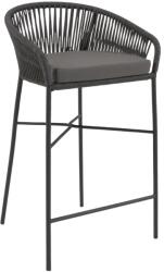 Kave Home Fekete kötött bárszék Kave Home Yanet 80 cm (LF-CC6834J01)