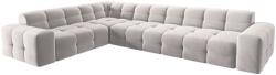 MICADONI Világosszürke bársony sarokkanapé MICADONI Kendal 332 cm, bal (MIC_LC_L_121_F1_KENDAL1)