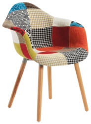 Kave Home Kevya színes patchwork szövet étkezőszék (LF-C631J35)