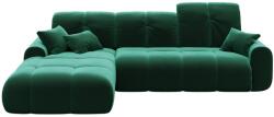 Devichy Sötétzöld bársony sarokkanapé DEVICHY Tous, bal 290 cm (DEVICHY-TOUS-59A-4LF)