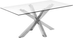Kave Home Üveg étkezőasztal Kave Home Argo 160 x 90 cm rozsdamentes acél talppal (LF-C434C07)