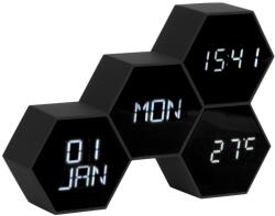 Present Time VI. szintű fekete ébresztőóra fehér LED kijelzővel (KA5805BK)