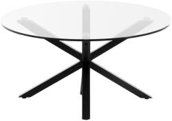 Kave Home Üveg dohányzóasztal Kave Home Argo 82 cm fekete fém talppal (LF-CC1357C07)