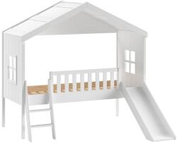 VIPACK Fehér fenyő gyerekágy Vipack Háziágy csúszdával 90 x 200 cm (HBGB9014)