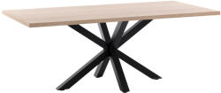 Kave Home Tölgyfa étkezőasztal Kave Home Argo 180 x 100 cm fekete fém talppal (LF-C409M46)
