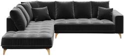 Devichy Chloe ezüstszürke bársony sarokkanapé 288 cm, bal (DEVICHY-CHLOE-38A-4L)