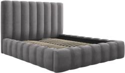 Micadoni Szürke bársony franciaágy MICADONI Kelp 180 x 200 cm tárolóhellyel (MIC_BF180_51_F1_KELP6)