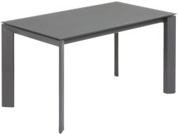 Kave Home Sötétszürke üveg összecsukható étkezőasztal Kave Home Tengely 140/200x90 cm (LF-CC0185C02)