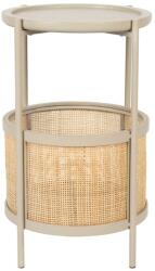 White Label Living Homokbarna oldalasztal WLL MAKOTO rattan szövéssel 30 cm (2300308)