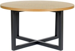 Woodman Tölgy barázdált kerek dohányzóasztal Woodman Camden nyírfa alappal 80 cm (254221701012)