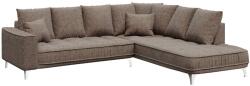 Devichy Sötétbézs szövet sarokkanapé DEVICHY Chloe 288 cm, jobb (DEVICHY-CHLOE-41A-4R)