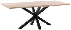 Kave Home Tölgyfa étkezőasztal Kave Home Argo 200 x 100 cm fekete fém talppal (LF-C408M46)
