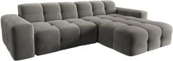 MICADONI Sötétszürke bársony sarokkanapé MICADONI Kendal 256 cm, jobb (MIC_RC_S_121_F1_KENDAL2)