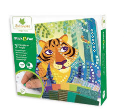 Flair Stick N Fun set de făcut poză mozaic - Animalele junglei CRE7006