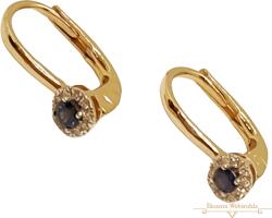 ÉkszerM Arany Brill és Zafír Köves Fülbevaló AU 85124