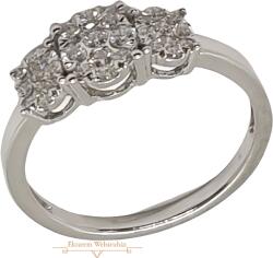 ÉkszerM Fehérarany Brill Köves Gyűrű (méret: 52) AU 85119