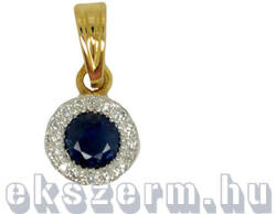 ÉkszerM Arany Medál Brilliáns és Zafír Kővel AU 34398