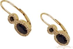 ÉkszerM Arany Brill és Zafír Köves Fülbevaló AU 85099