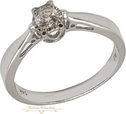 ÉkszerM Fehérarany Brill Köves Gyűrű (méret: 52) AU 85109