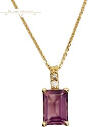 ÉkszerM Arany Lánc Ametiszt Kővel (méret: 42-45) AU 80352