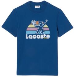 Lacoste Férfi póló Lacoste Washed Effect Tennis Print T-Shirt - Kék