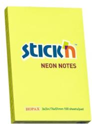 STICK N Öntapadós jegyzettömb STICK`N 76x51mm sárga 100 lap (21132) - vectraline
