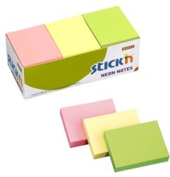 STICK N Öntapadós jegyzettömb STICK`N 38x51mm neon mix 3x4x100 lap (21131) - vectraline