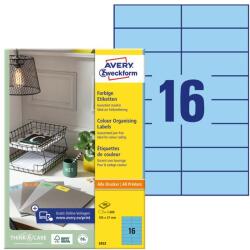AVERY Etikett AVERY 3453 105x37mm univerzális kék 1600 címke/doboz 100 ív/doboz (3453) - vectraline
