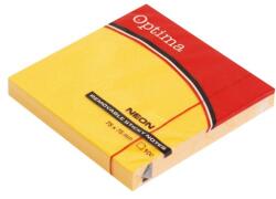 Optima Öntapadós jegyzettömb OPTIMA 75x75mm neon narancs 100 lap (122934)