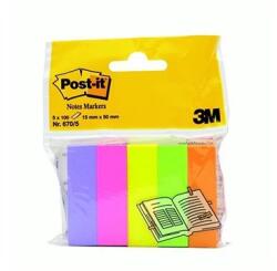 Post-it Oldaljelölő 3M Post-it LP670/5 papír neon 5 szín 5x100 lap (12634) - vectraline